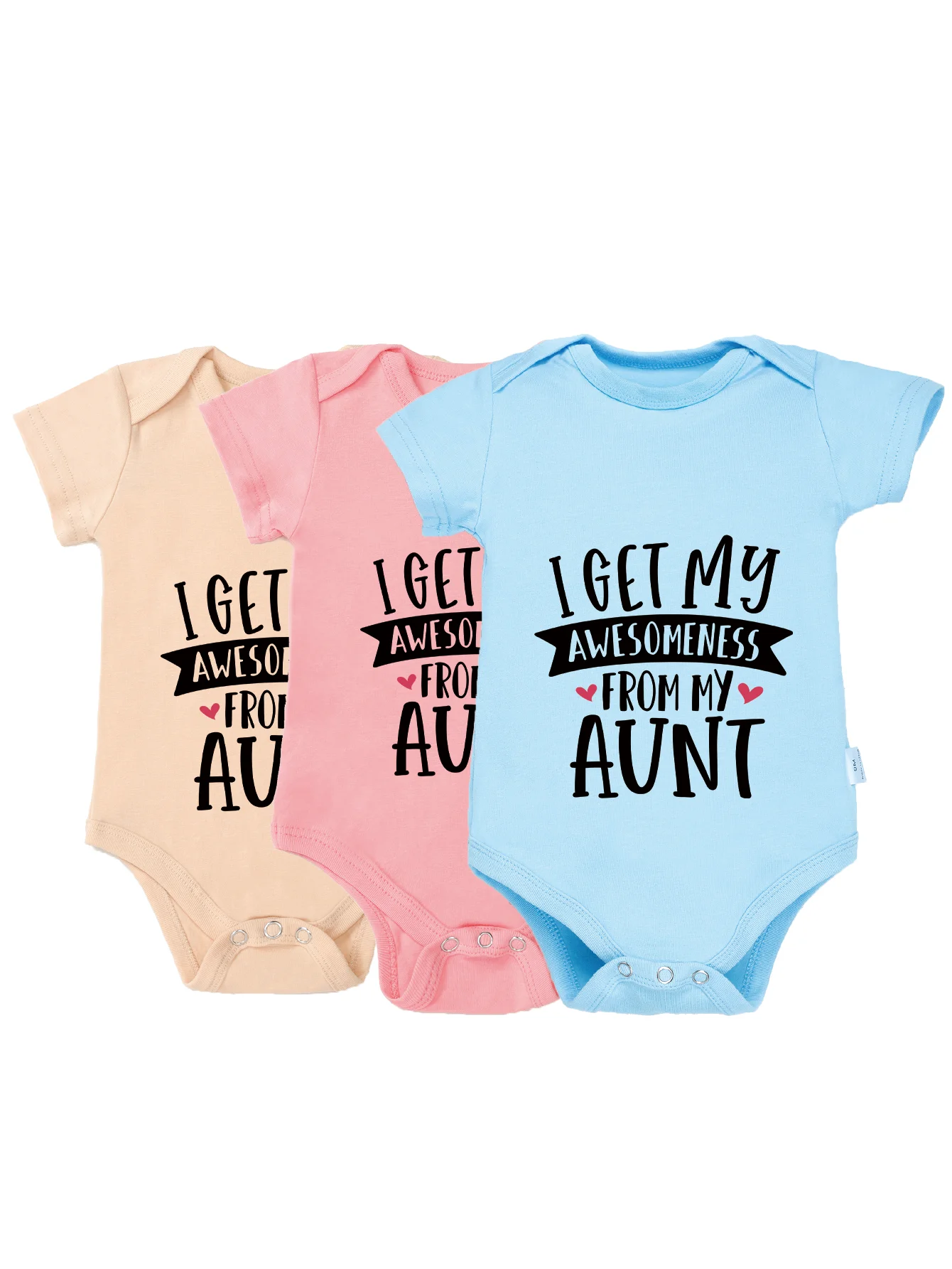 Newborn Short Sleeve 0-24M I Got Awesomeness From My Aunt Print Toddler Rompers Cute Infant Bodysuit Jumpsuit Fashion Clothes