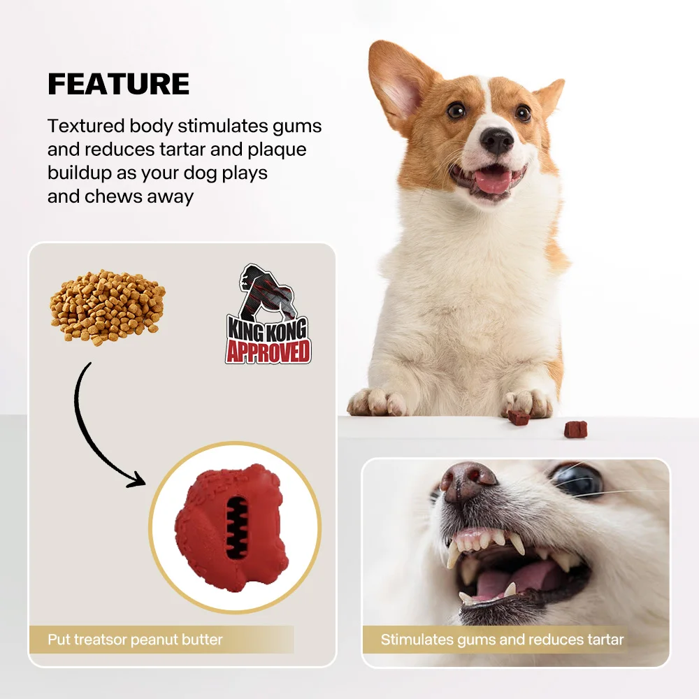 All For Paws Dog Rubber Chewing Toys Aggressive Chewers For Large Dog With 3D Rhino T-Rex Gorilla Shaped Dog Accessory