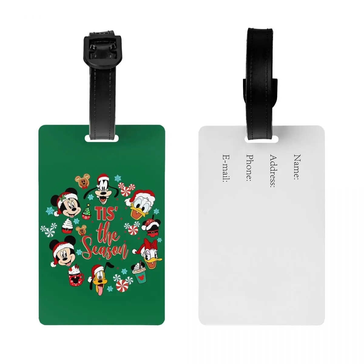 Kawaii Mickey Mouse Christmas Luggage Tag Silicon Travel Accessories Holder Baggage Tag Name ID Address Baggage Tag Gift