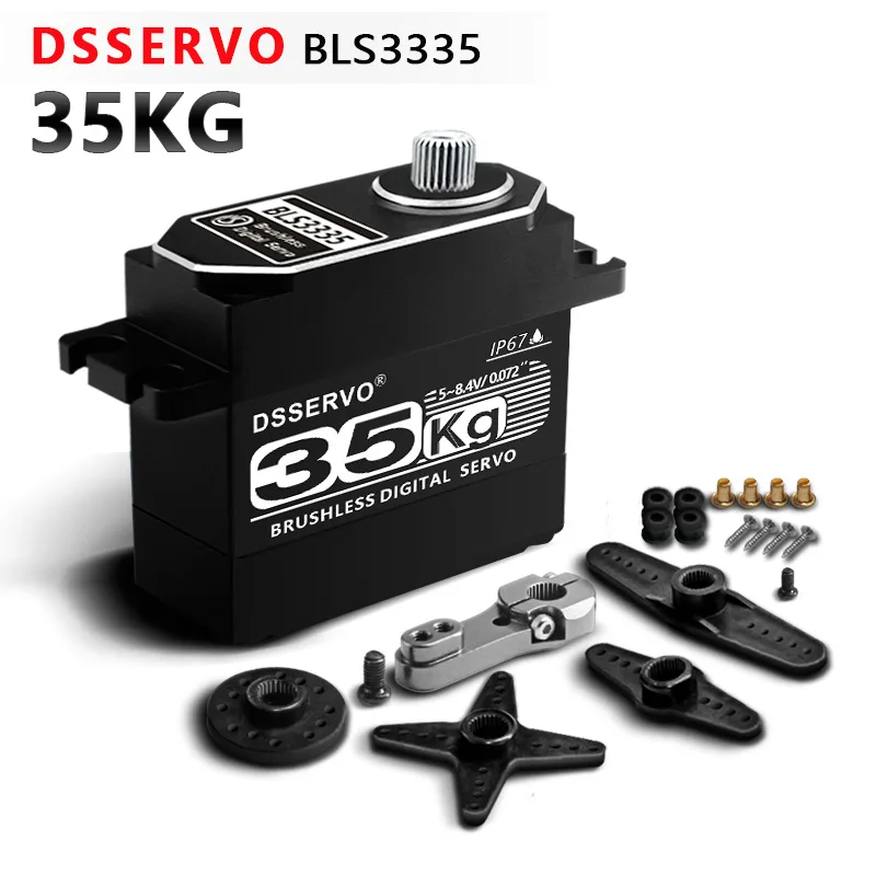 BLS3335 35KG High Torque Brushless Digital Servo IP66 Waterproof Full Metal Gear for RC Crawler Robot with 25T Servo Horn