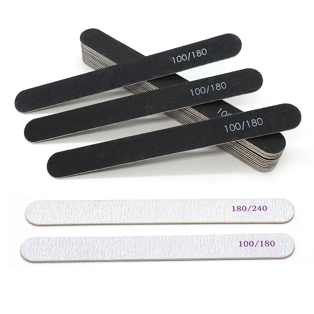 6Pcs Nail File Double Sided Round Head Professional Manicure Sanding Files Set For Acrylic UV Gel Nails Salon Nail Art Supplies