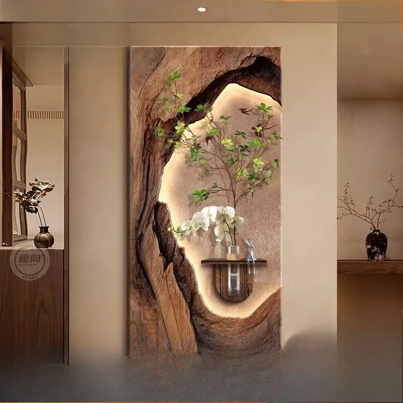 Decoration paintings of medieval style entrance hallways, retro high-end corridor aisles, paintings, hydroponic