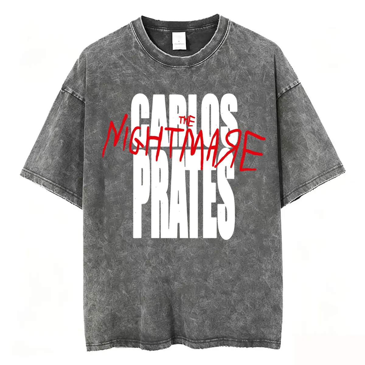 Vintage Washed Carlos Prates The Nightmare Print T Shirts Men Women Classic Violence Aesthetic T-shirt Summer Tops Loose T Shirt