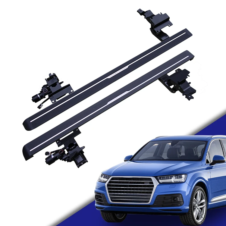 Waterproof Thickened Bracket Power Step Electric Car Side Step Running Board Aluminum Alloy for Q7 Q5 Q8 Q3 Matte Black