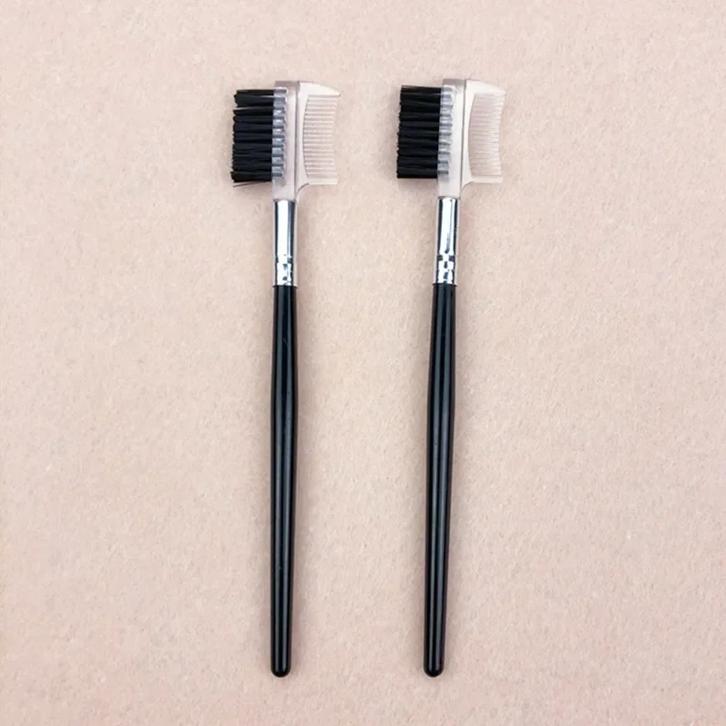 2pcs สองด้านหวีคิ้ว + แปรงคิ้ว Spoolers Eyelash EXTENSION แปรงมาสคาร่า Applicator Wand เครื่องสําอางค์แต่งหน้าเครื่องมือ