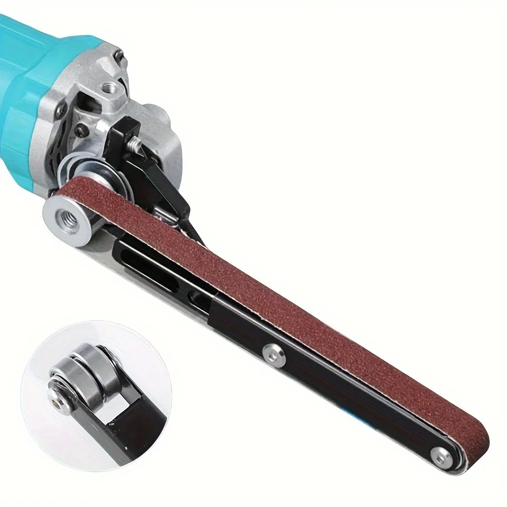 Angle Grinder To Belt Sander Modification Bracket With 2pcs Sander Belt Suitable For 100 Angle Grinder For Grinding, Rust Remova