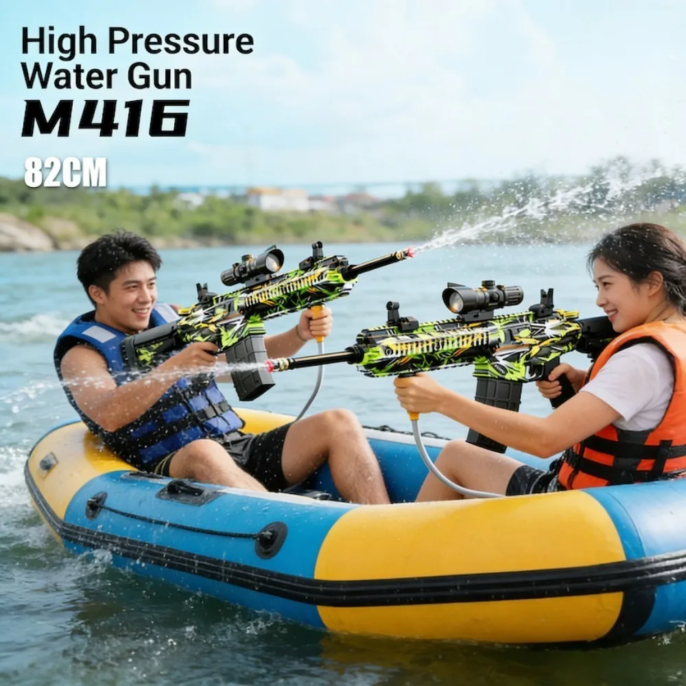 High Pressure M41 Water Gun Toy Car Washing Tools with Detachable Hose, Scope & Magazine for Summer Backyard & Pool Party - view 6