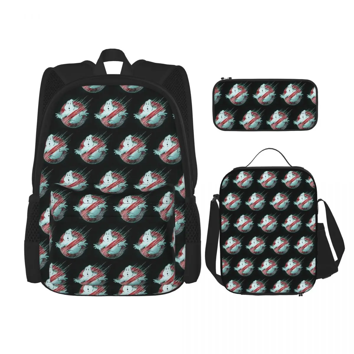 

Ghostbusters 4 Backpacks Kids Bookbag School Bags Rucksack Lunch Bag Pen Bag Three-Piece Set