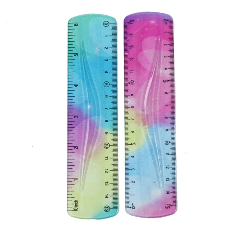 P0UA PVC Flexible Soft Ruler 15cm Bendable Shatterproof Fit for Crafting Sewing Various Measurements Accurate Measuring Tasks