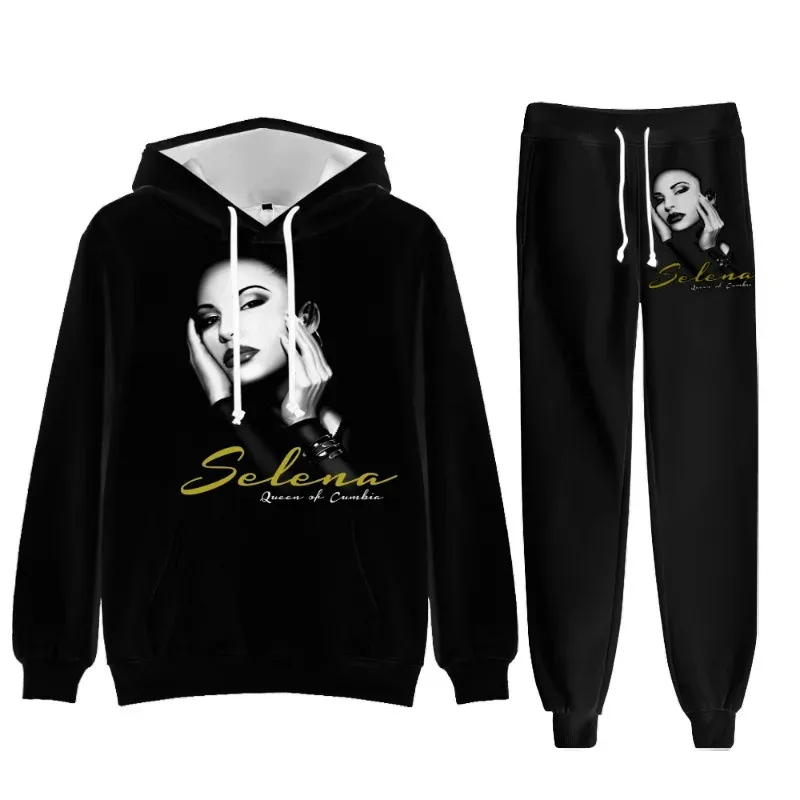 

qq023Singer Selena Quintanilla Мужские комплекты с 3D принтом Повседневный спортивный костюм Комплект из двух предметов Топ и брюки Спортивная одежда Костюм Stree