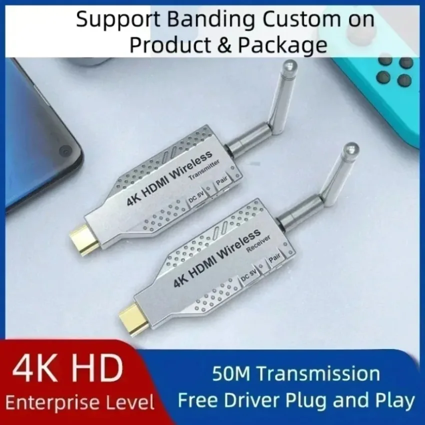 4K Wireless HDMI Extender Transmitter Receiver Kit 50M Range Plug And Play Video Screen Mirroring For TV Projector Monito view 5