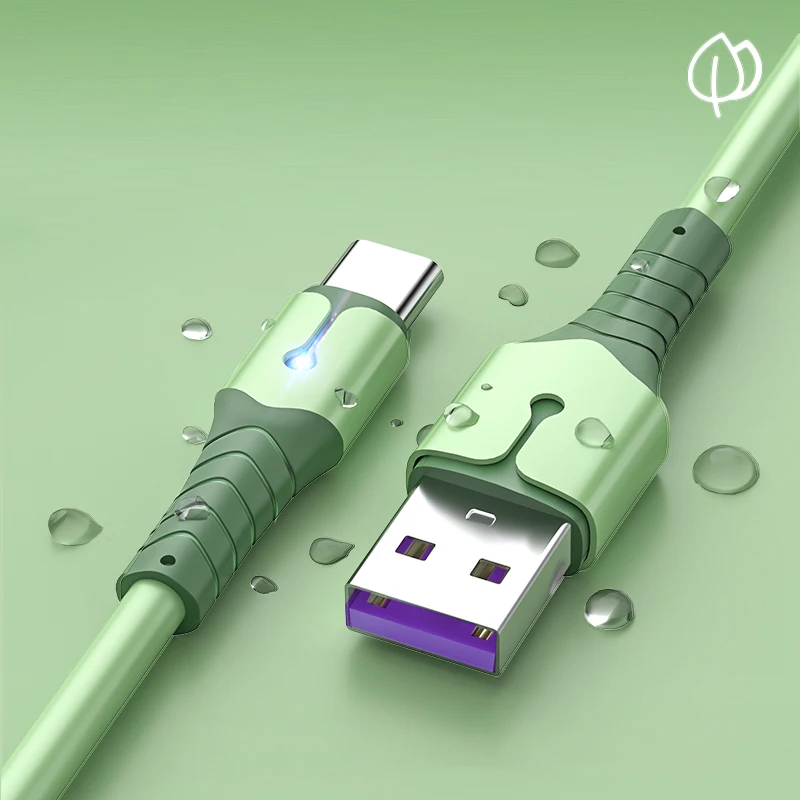 5A USB Type C Liquid Silicon Fast Charging usb c cable Type-c data Cord Charger usb-c For Samsung S9 S8 Note 9 8 Huawei P20 Lite