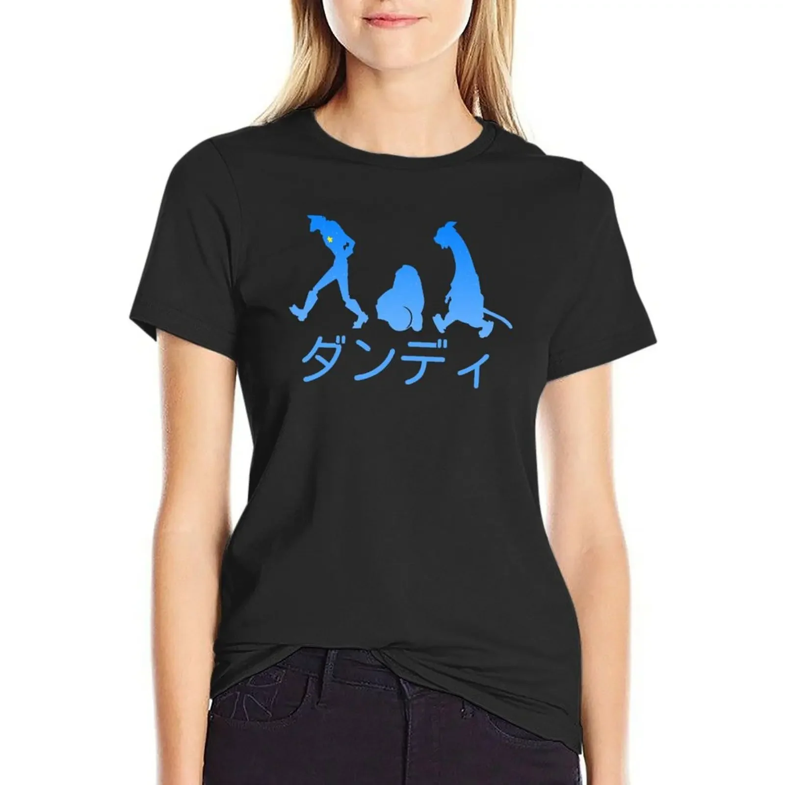 

Space Dandy Silhouette Dandy (Blue) T-Shirt vintage clothes Female clothing tees tshirts for Women