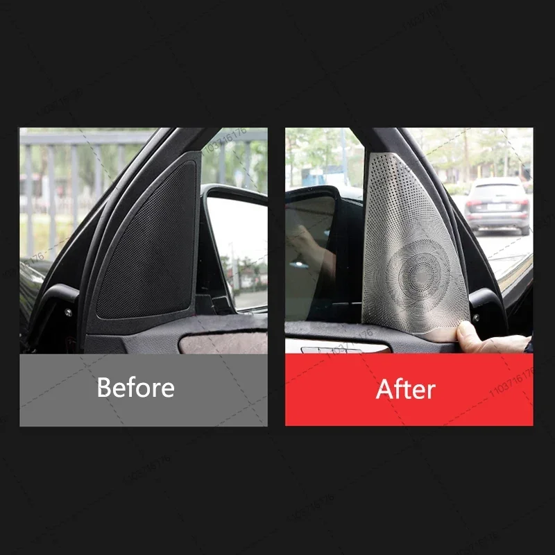 Matte Car Door Audio Speaker Cover Trim For Mercedes Benz ML GL Class  GLS GLE X204 X166 W166 2pcs view 3