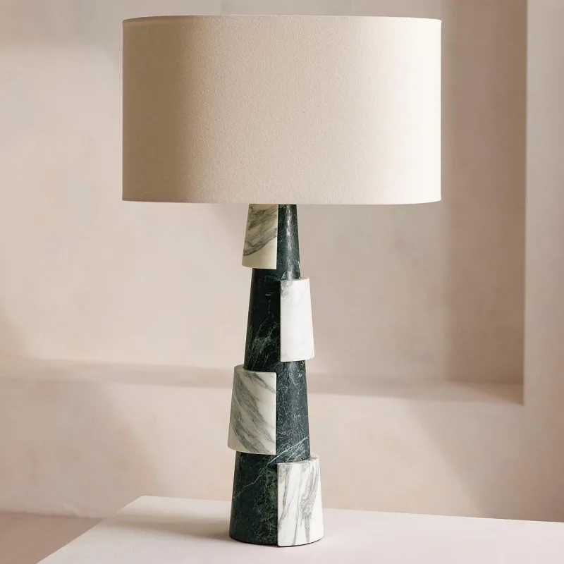 

Italian light luxury villa living room bedroom art color matching marble table lamp