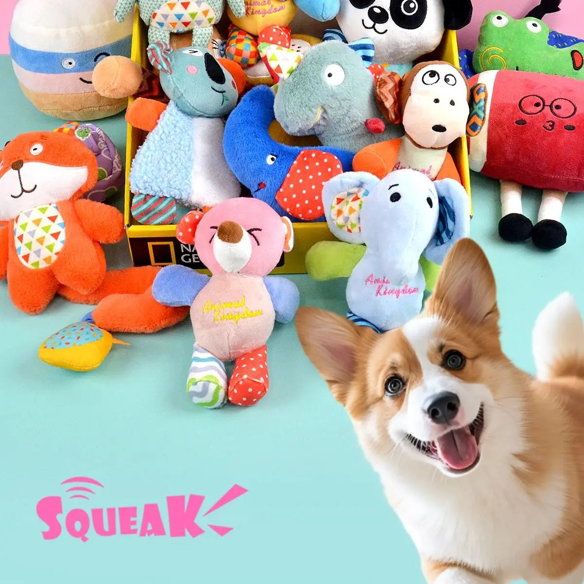 Self-Play Squeaky Plush Dog Toy -  Cute Animal Design, Recommended for Small/Medium Dogs/Large Dogs