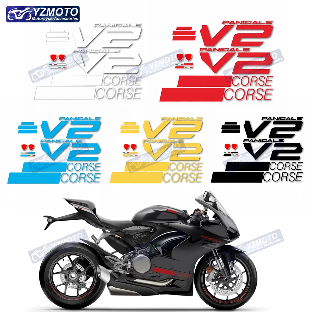 

For Ducati V2 Panigale 2020 2021 2022 2023 2024 Motorcycle Sticker Fairing Decal Reflective Waterproof Stickers Decoration Set