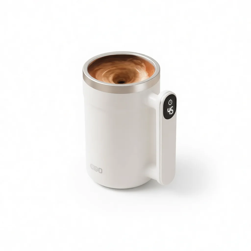 Digital Display Automatic Stirring Coffee Mug Stainless Steel Portable Magnetic Mixing Cup For Milk Powder Drink