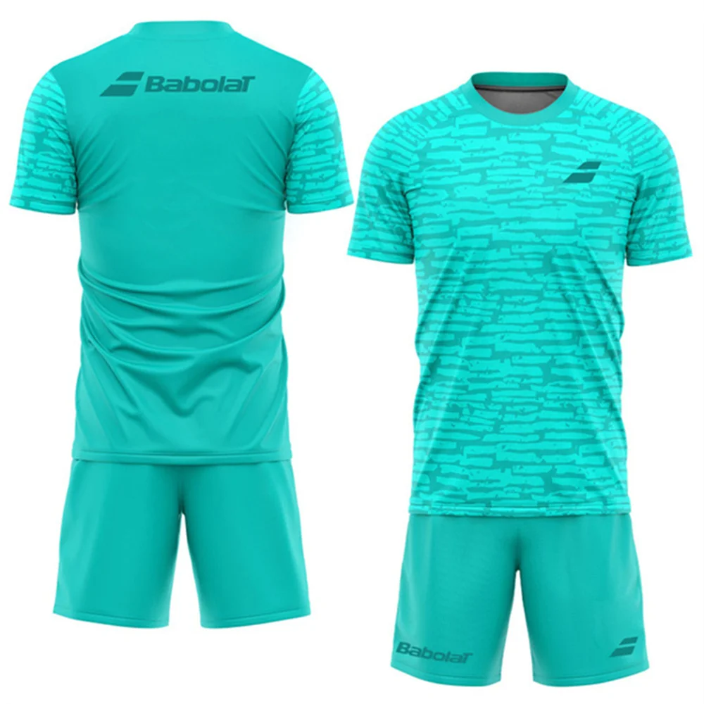 2024 Fashion Men\'s Breathable Tennis Sport Suit Summer Outdoor Sportwear New Badminton T-Shirt Shorts Loose Running Clothing Set