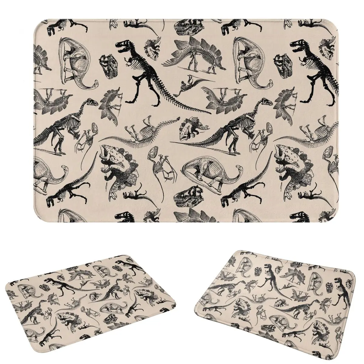Vintage Museum Dinosaurs And Skeletons Anti-slip Doormat Floor Mat Absorbent Mat Carpet Rug for Kitchen Entrance Home Bedroom