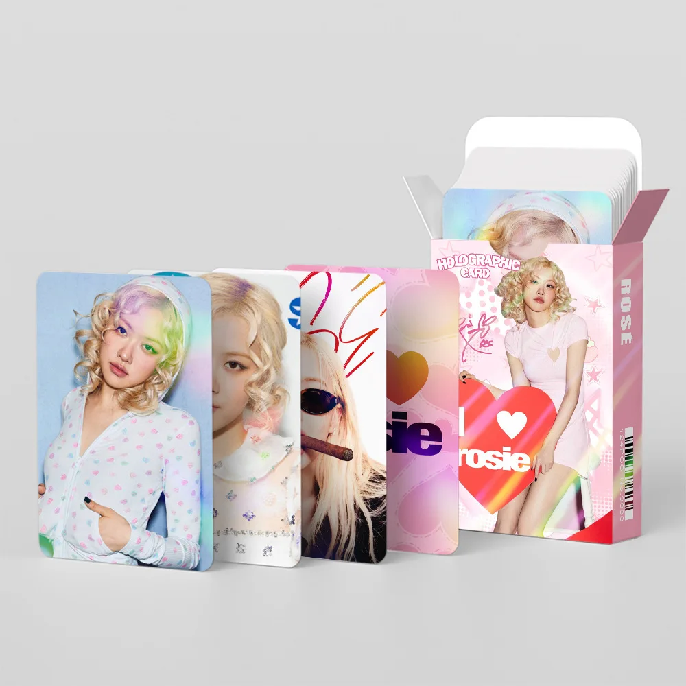124 Kartu Kecil Laser Terlaris Album ROSE Kartu Flash ROSIE Kartu Lomo Koleksi Penggemar Foto Kartu Pos dan Hadiah