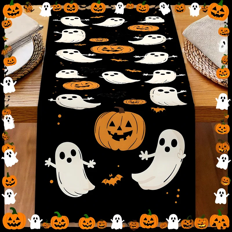 

Halloween Table Runner Table Decoration Thanksgiving Tablecloth for Dining Decor Table Covering Holiday Home Party Decoration