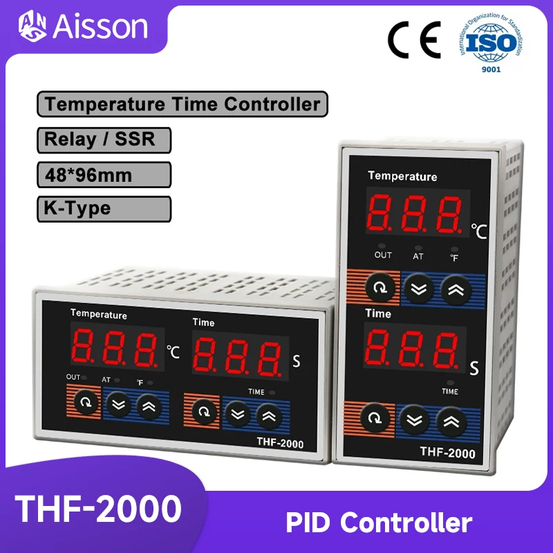 THF-2000 Digital Display 400℃ PID K-type Time and Temperature Controller Integration Control Instrument Relay SSR AC85-AC265V