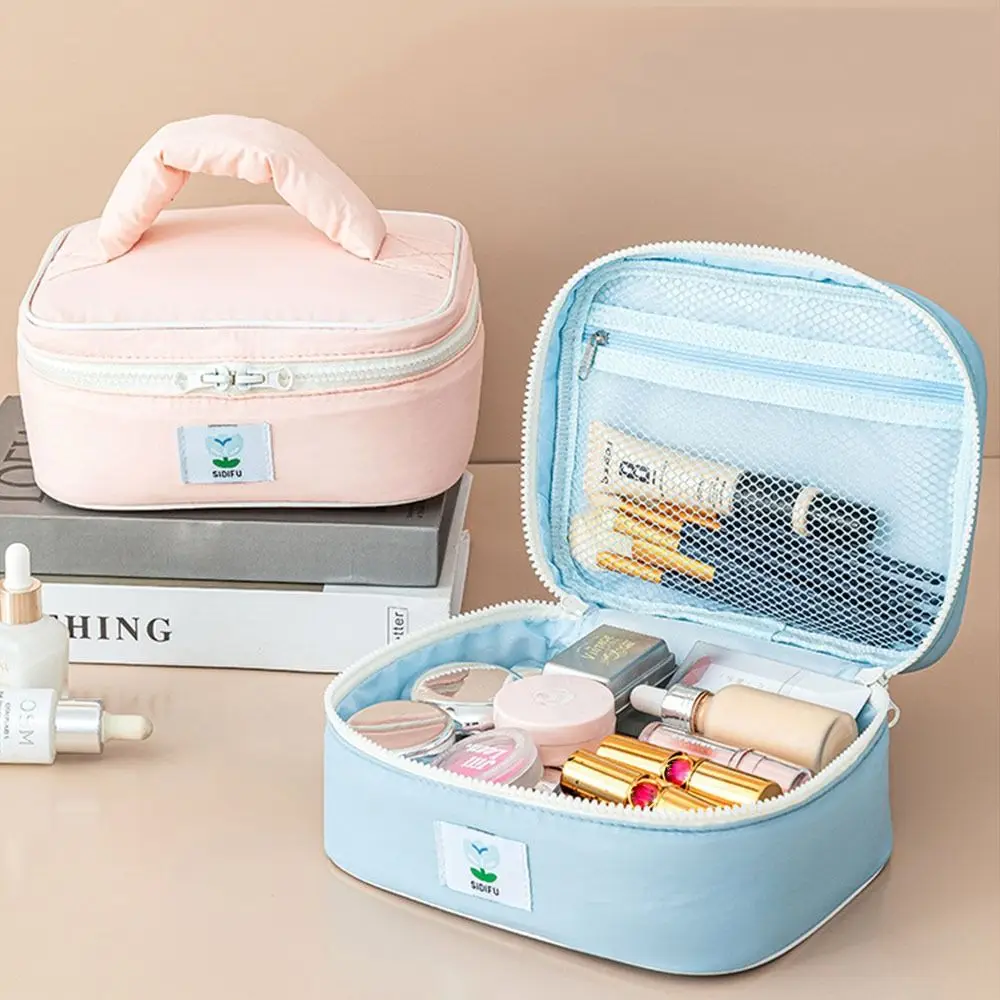 

Fashion Soft Women Cosmetic Organizer Handbag Large Capacity Nylon Travel Toiletry Bag Waterproof Makeup Bag