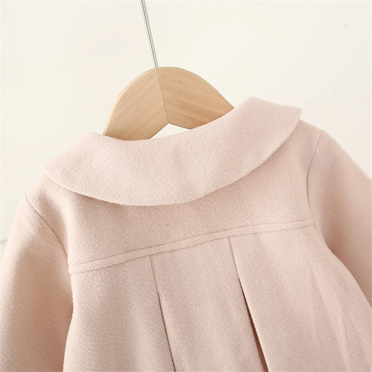 Ruffled Single Breasted Infant Wool Coat Spring And Autumn New Girls\' Baby Long Sleeve Coat Soft Girl Children\'S Clothing