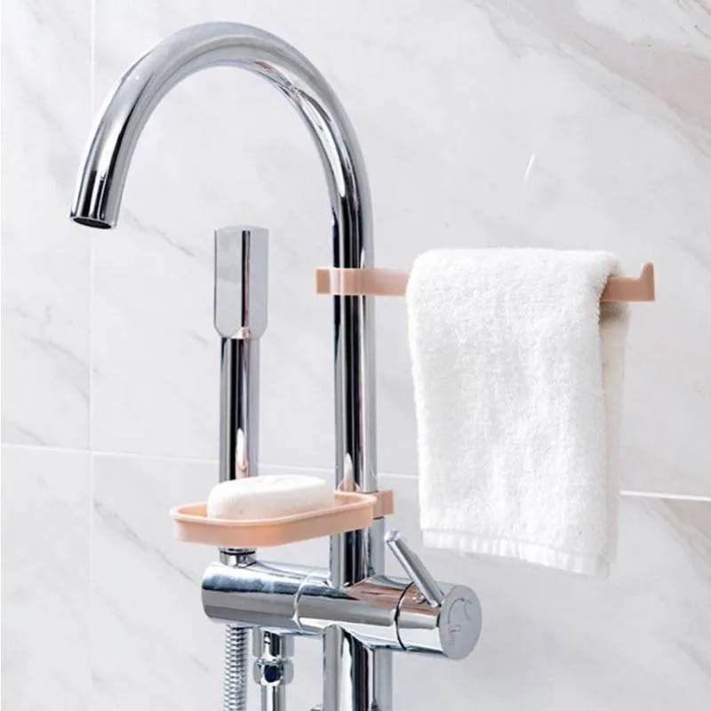 1Set Hot Sink Hanging Storage Rack Sponge Bathroom Kitchen Faucet Clip Dish Cloth Shelf Drain Dry Towel Organizer