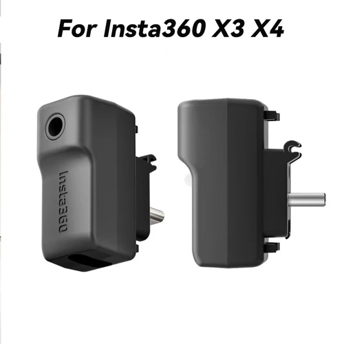 Adaptador de micrófono externo para cámara Insta 360 X3 X4 tipo C y puertos de Audio compatible con cargador de grabación para accesorios Insta360 X3