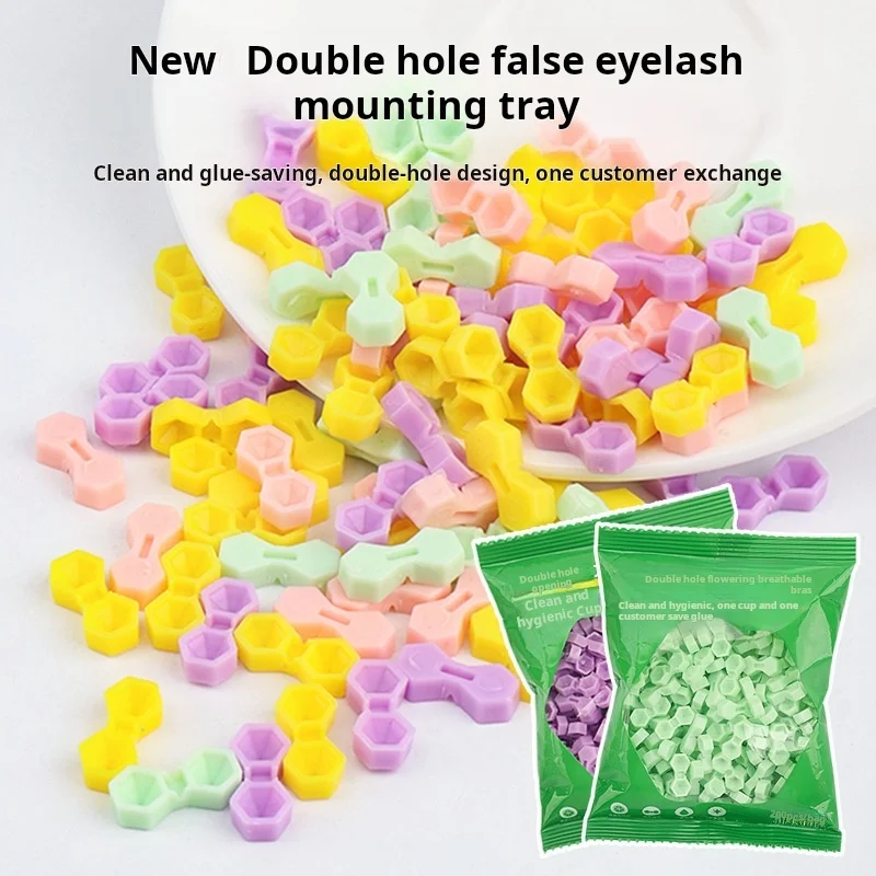 Taza de pegamento para pestañas profesional de doble pureza, soporte adhesivo de plástico antiderrames para extensión de pestañas, herramienta esencial de salón, resina de goteo