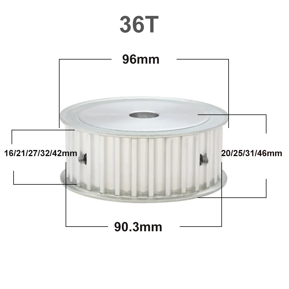 36Teeth HTD 8M Timing Pulley AF Type 8M 36T Synchronous Wheel for Belt Width 15/20/25/30/40mm Bore 8-40mm HTD Timing Belt Pulley