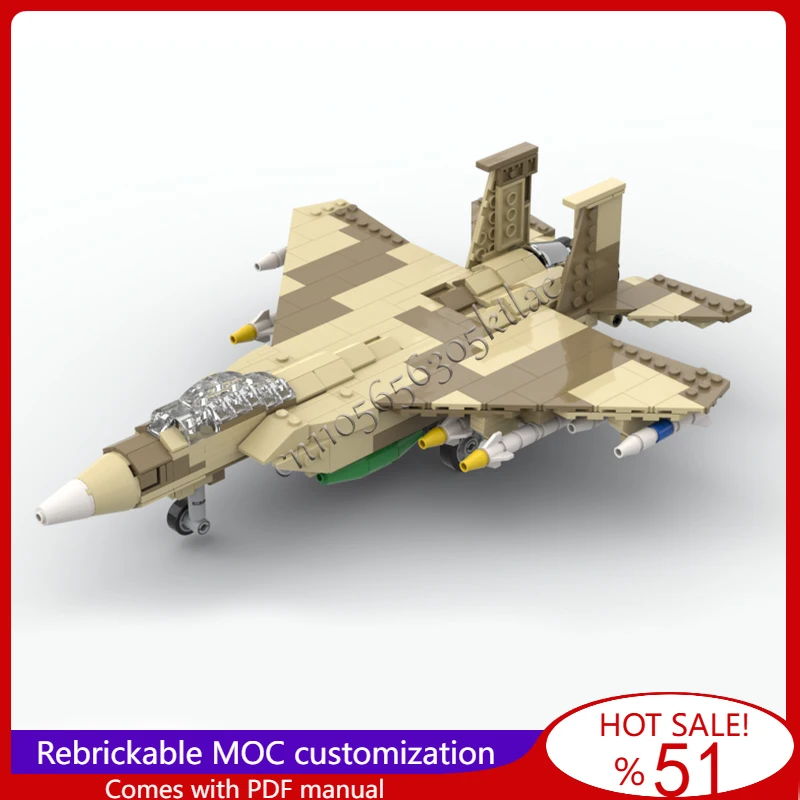 500 Parts MOC All Weather Multi Role F-15 Attack Fighter Model Assembled DIY Educational Creative For Children Toy Surprise Gift