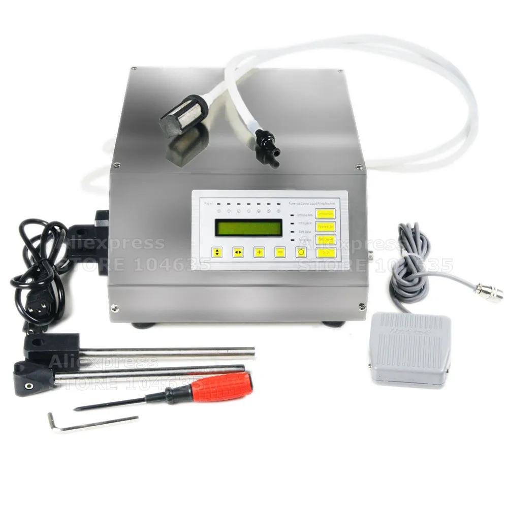 GFK160 Manual Electric Digital Control Pump Water Drink Perfume Liquid Filling Machine 5-3500ml Oil Wine Milk Juice Packaging