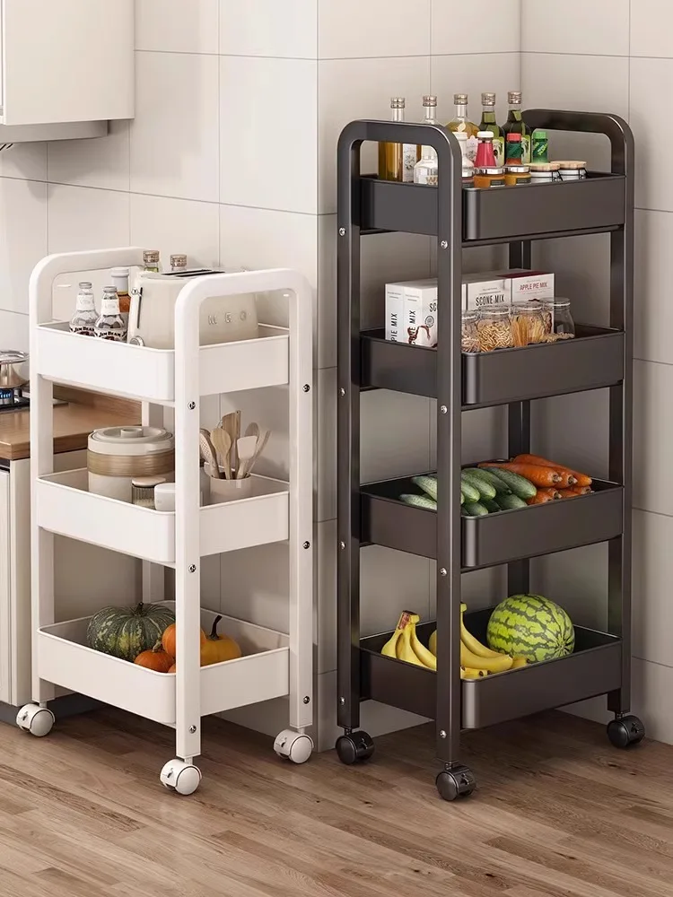 Kitchen rack trolley floor-to-ceiling household removable multi-layer shelf multi-functional storage rack for fruit and vegetabl