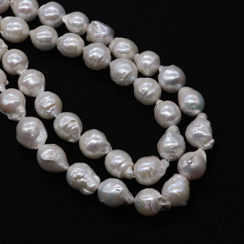 1Strand 11x14-13x16mm Natural Freshwater Pearl  Baroque Beads Tail Beads White Color DIY for Making Necklace Bracelets Earrings