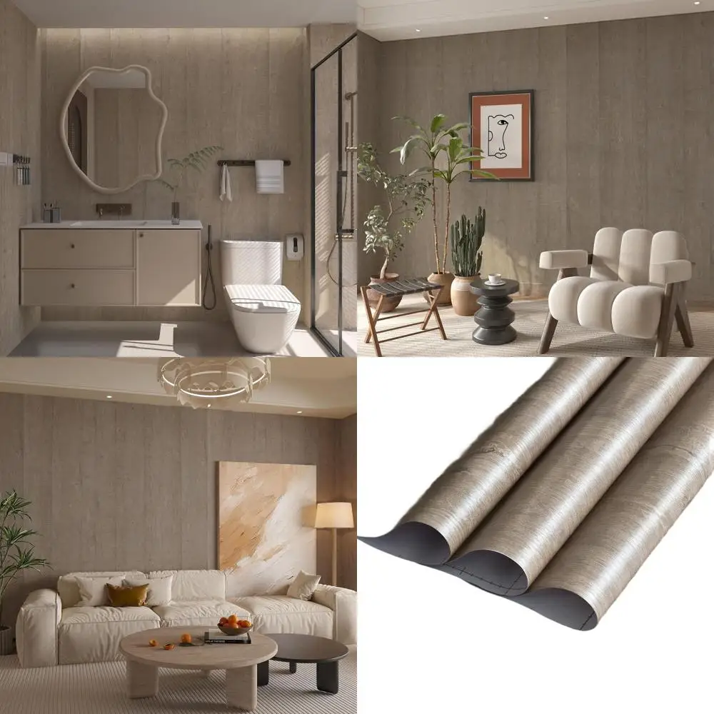 

Сверхширокие самоклеящиеся обои под серый дуб, матовые, с текстурой, водонепроницаемый винил под дерево для мебели