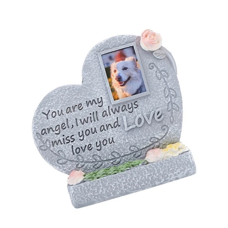 Eternalize Resting Pet Headstones Resin Pet Monuments Grave Stone Cats Dog Engraved Tombstone for Animal Remembrances 87HA