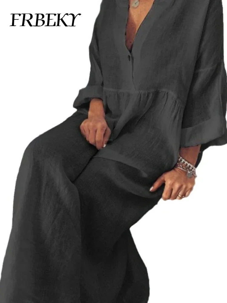 فستان نسائي بأرجوحة كبيرة ورقبة طويلة على شكل حرف V ، فساتين نسائية للعمل ، كاجوال ، ركاب ، صيف ، جديد ، بأكمام