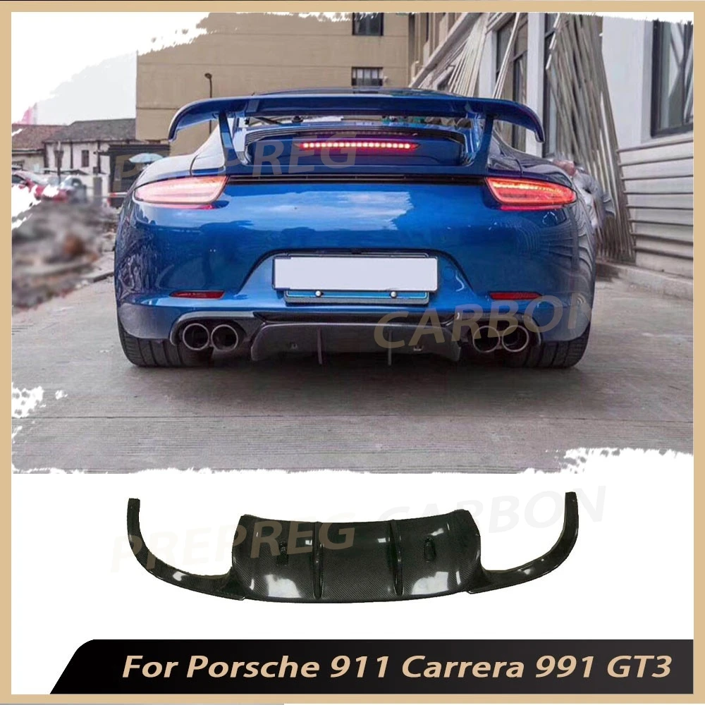 

Carbon Fiber Body Kits Rear Bumper Lip Diffuser Spoiler For Porsche 911 991.1 GT3 2012 2013 2014 2015