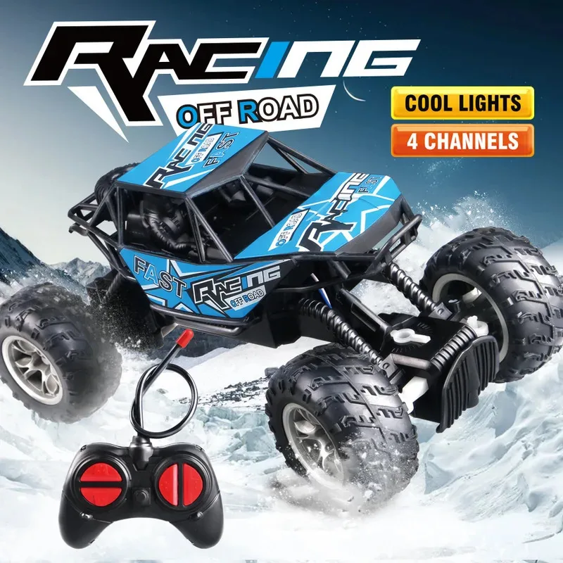 

TEMIKIDS 4-Way Remote Control Car With Light Anti-Slip Rubber Tire Outdoor Off-Road Climbing Boy Toy Car Model
