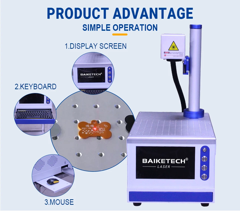 Fiber Laser Marking Machine,Easy Transportation & Installation, Ideal for Metal Parts, Mold, Nameplate Engraving in Batch Indust