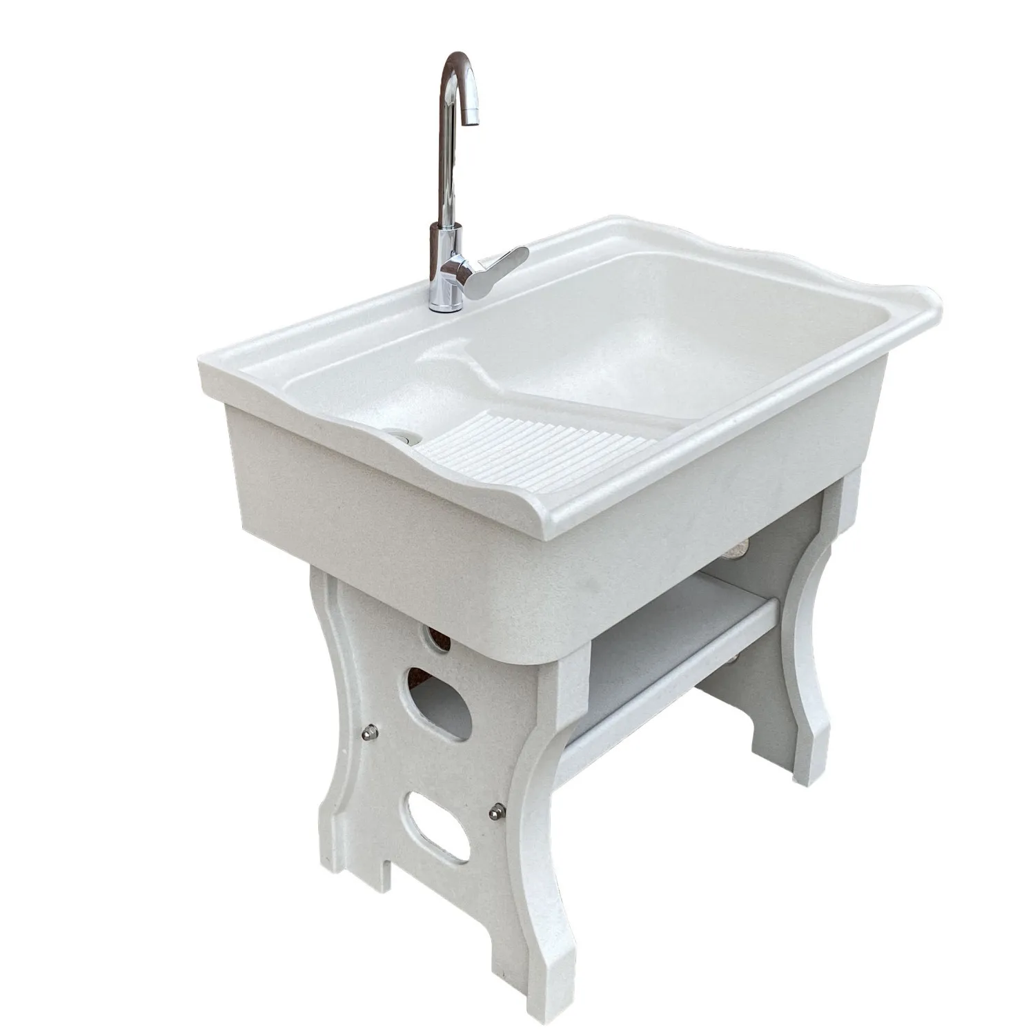 Quartz stone laundry pool integrated molding with washboard marble courtyard indoor and outdoor balcony household laundry basin