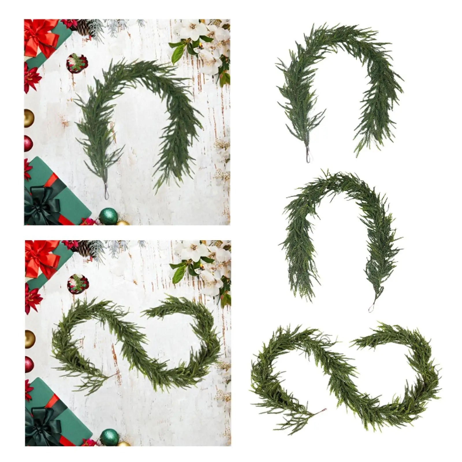 Norfolk Pine Christmas Garland Rustic Decorative for Railing Festival Wall