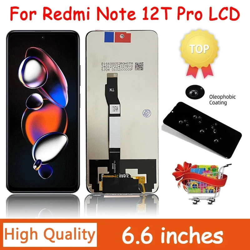 6.6\'\'IPS For Xiaomi Redmi Note 12T Pro LCD Display Touch Screen Digitizer Assembly For Redmi Note12T Pro LCD Replacement