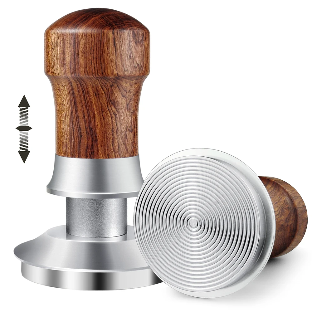 NOTSEK Coffee Tamper 54mm 30lbs Spring Loaded Tamper Tool Espresso Tamper 304 Stainless Steel Base Walnut Handle