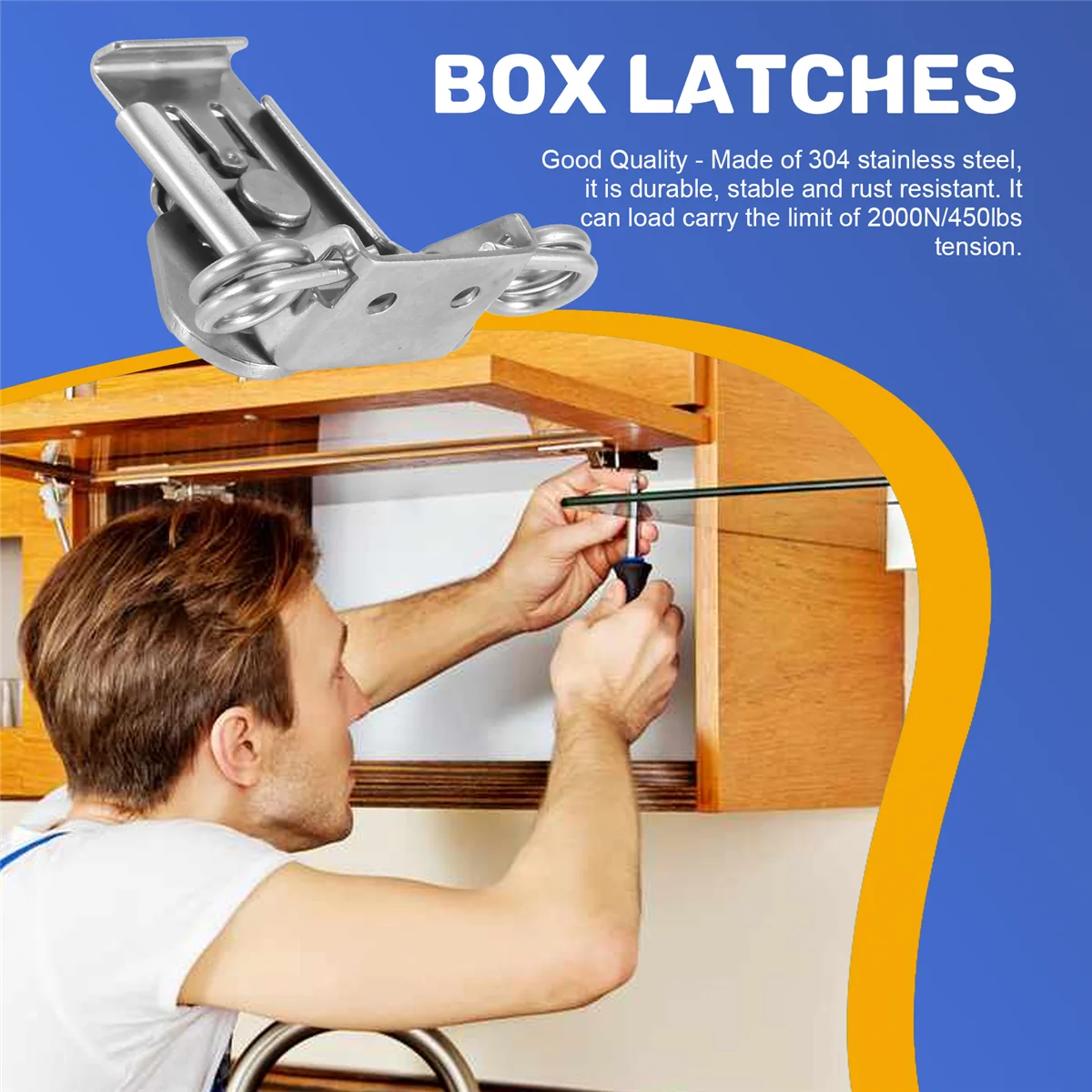 AA84 4 шт. Поворотная защелка из нержавеющей стали 304 с держателем и пружинной защелкой-бабочкой для коробки