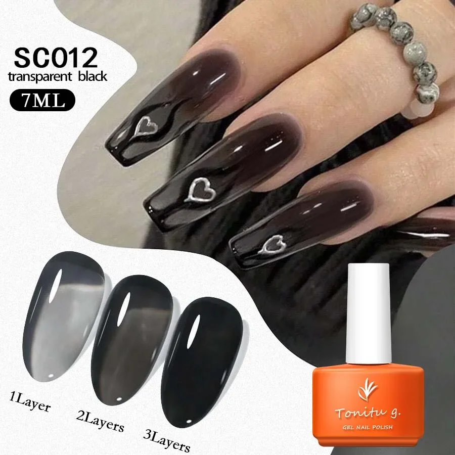 Tonitu G Milky White Jelly Nude Gel Nail Polish Translucent UV LED Pink Gray Nails Art Gel Semi Permanent Varnish Manicure