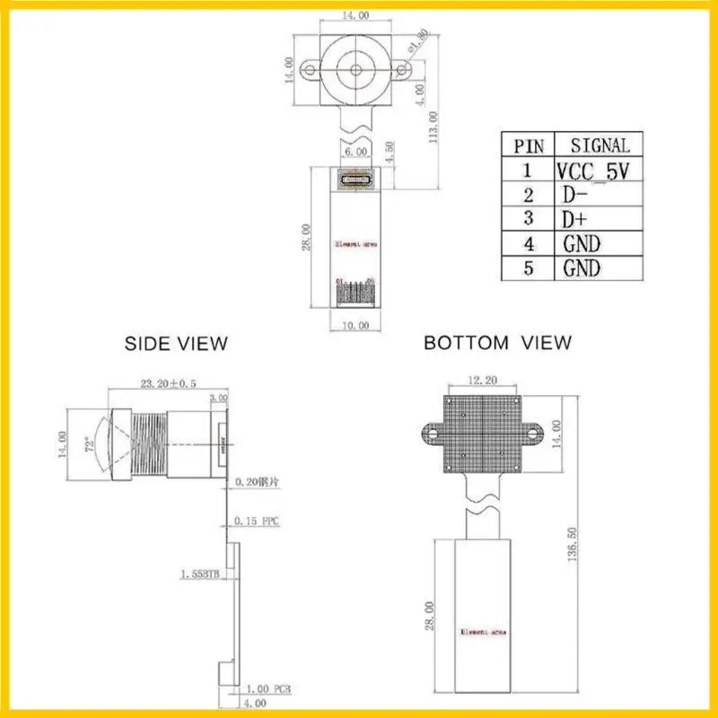 Global Career USB Camera OV9281 وحدة كاميرا ويب وحدة وحدة الكاميرا منخفضة التشويه 1MP لجهاز الكمبيوتر المحمول للكمبيوتر